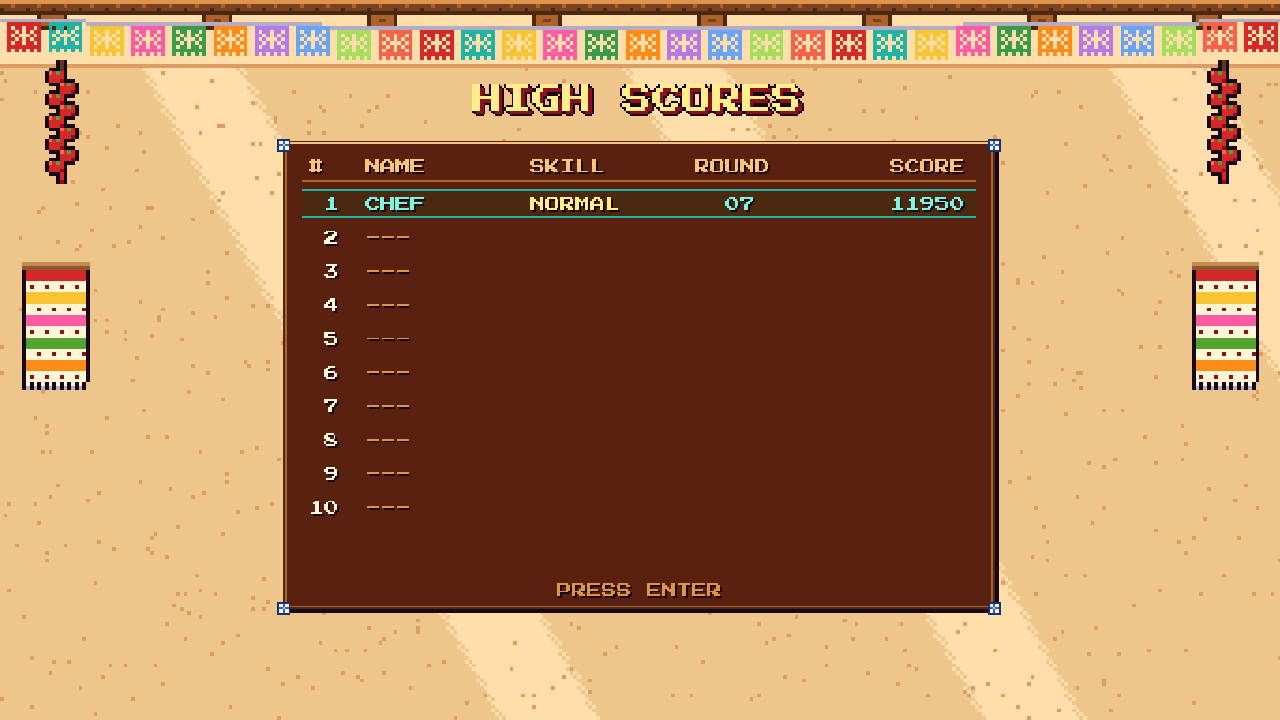 High score table