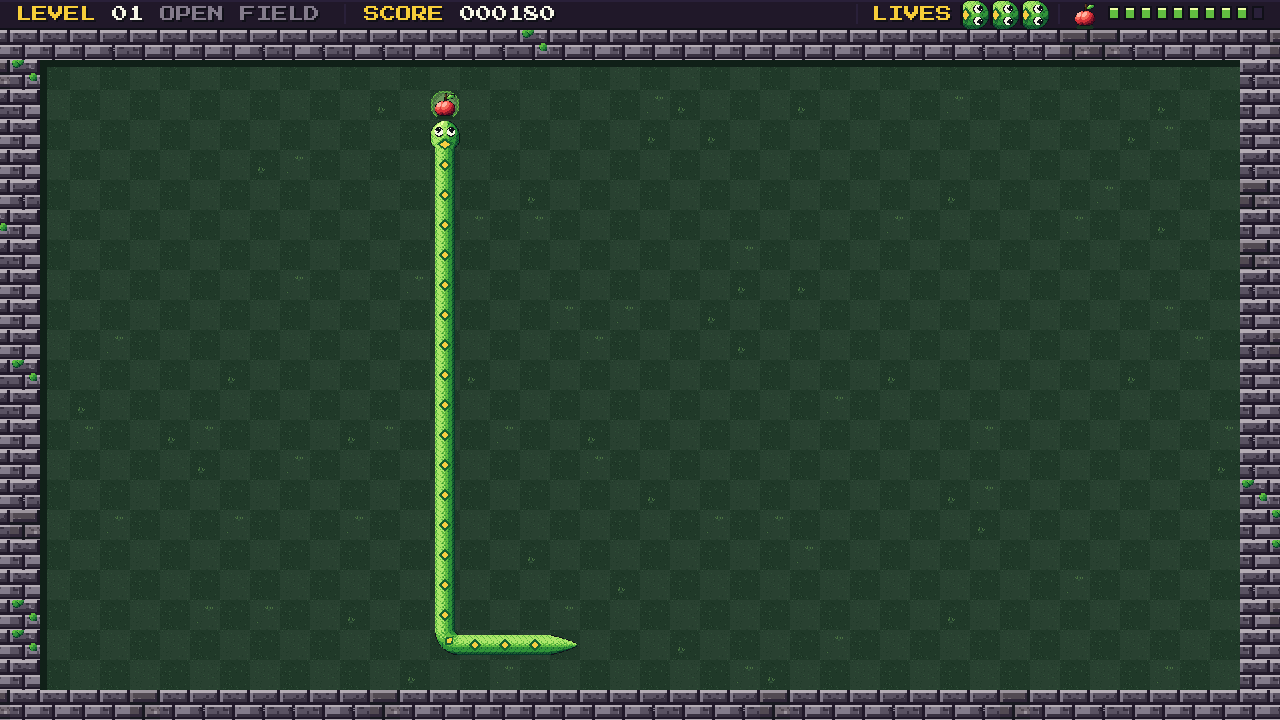 A long snake on Level 1, Open Field