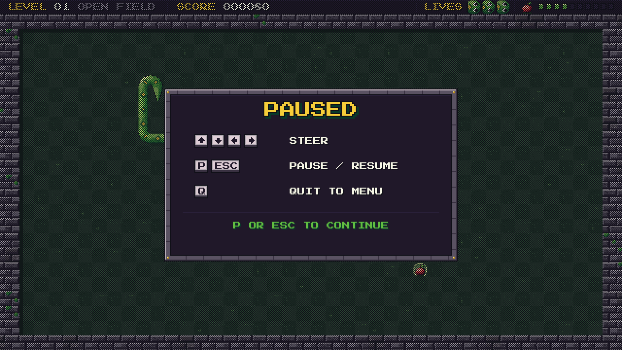 Pause menu with controls