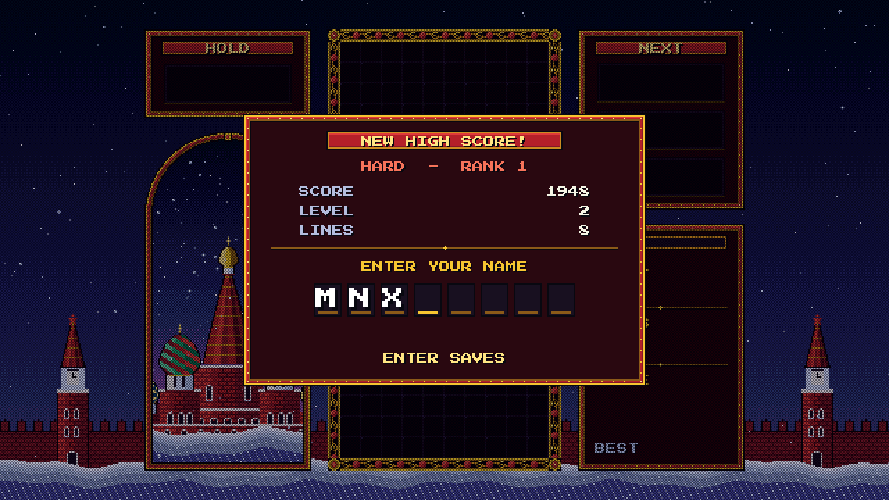 High score name entry