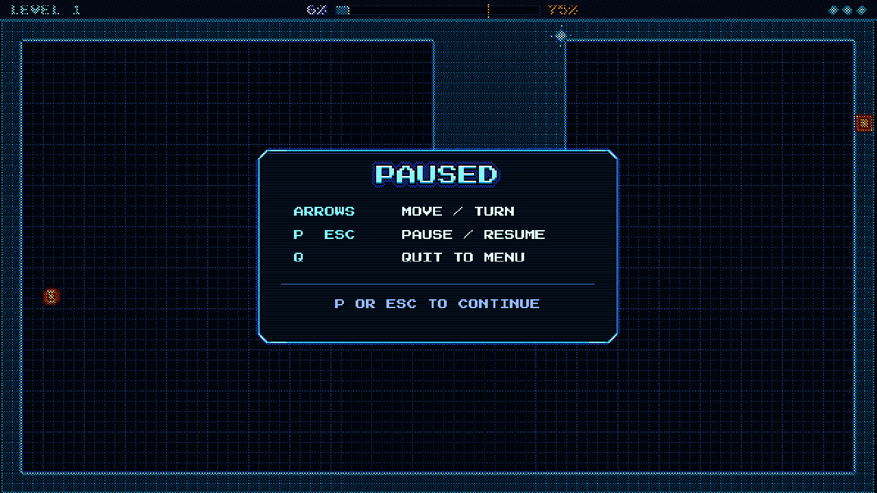 Pause menu with controls